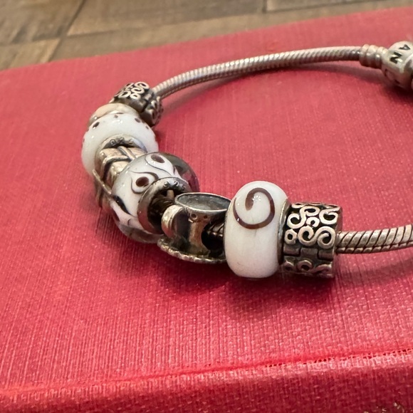 Sterling Silver Pandora Charm Bracelet, 8 Charms - Picture 6 of 10